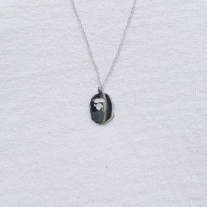 CUSTOM SILVER BAPE NECKLACE